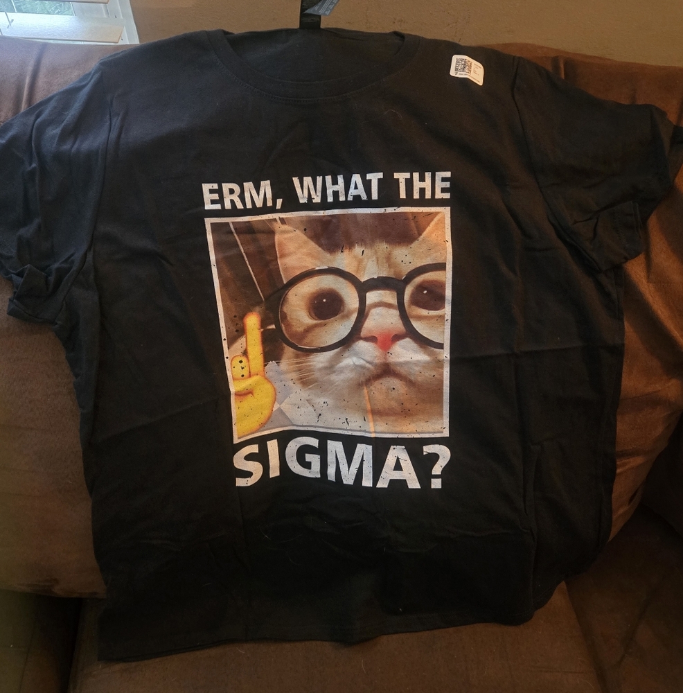 Black Graphic T-Shirt with Cat Design